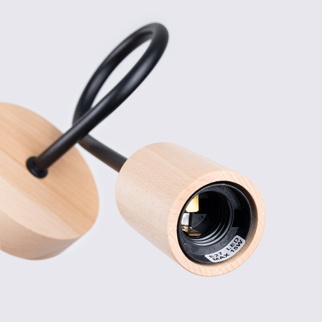 Kinkiet EMBER czarny + 1x Żarówka LED E27 3000K 7W 760lm