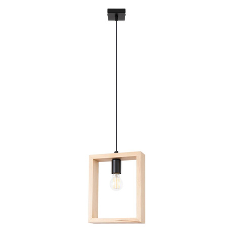 Lampa wisząca ARIES naturalne drewno + 1x Żarówka LED E27 3000K 7W 760lm