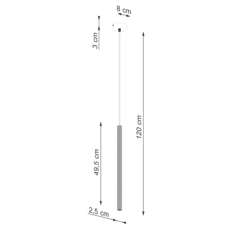 Lampa wisząca ARCHE 1 biała + 1x Żarówka LED G9 4000K Zimna 4,5W 460lm