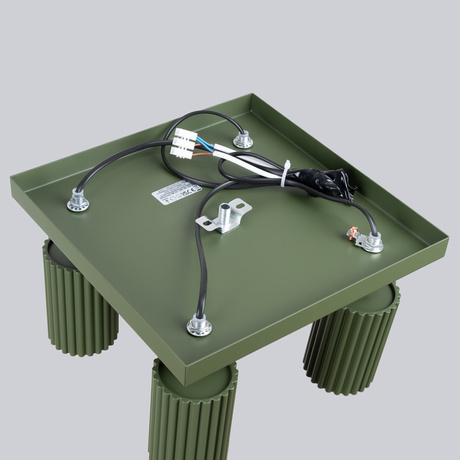 Plafon KARBON 4 zielony oliwkowy + 4x Żarówka LED GU-10 4000K Zimna 7W 530lm