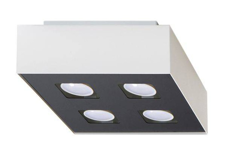 Plafon MONO 4 biały + 4x Żarówka LED GU-10 4000K Zimna 7W 630lm