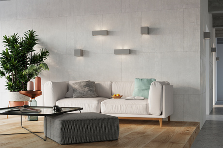 Kinkiet ceramiczny VEGA szary + 1x Żarówka LED E27 4000K Zimna 7,5W 650lm