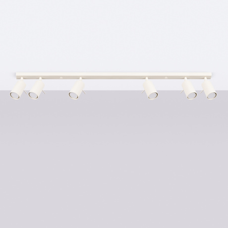 Plafon RING 6L beżowy + 6x Żarówka LED GU-10 3000K Ciepła 7W 510lm