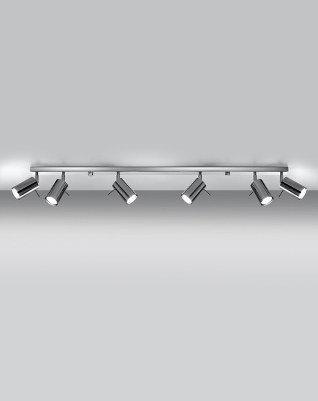 Plafon RING 6L chrom + 6x Żarówka LED GU-10 4000K Zimna 7W 630lm