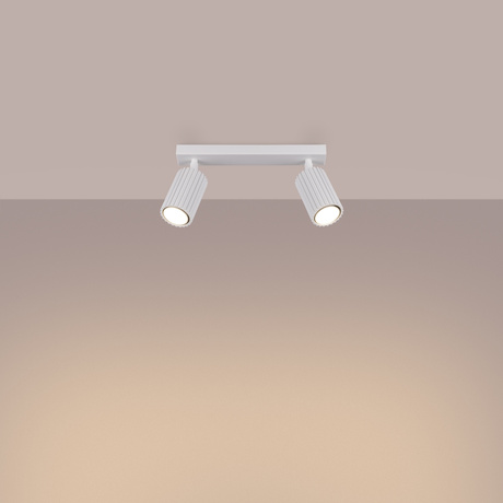 Plafon KARBON 2 biały + 2x Żarówka LED GU-10 4000K Zimna 7W 530lm