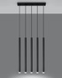Lampa wisząca PASTELO 5 czarny + 5x Żarówka LED G9 4000K Zimna 3W 204lm