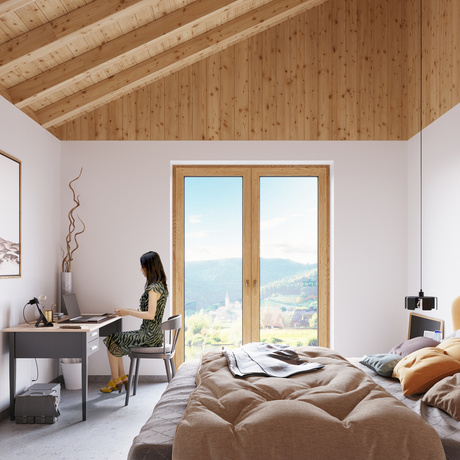 Lampa biurkowa INCLINE czarna + 1x Żarówka LED E27 3000K Ciepła 7,5W 620lm