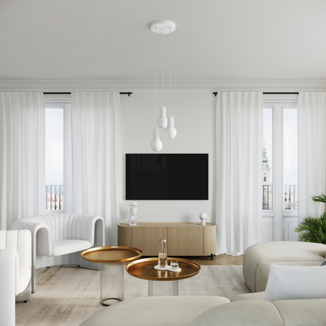 Lampa wisząca HALO 1 biała + 1X Żarówka LED G9 4000K Zimna 4,5W 460lm