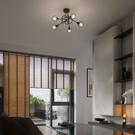 Kinkiet BELUCI 1 czarny + 1x Żarówka LED E14 3000K Ciepła 7,5W 620lm