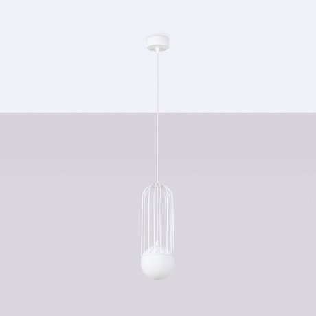 Lampa wisząca BRINA 1 biała + 1x Żarówka LED G9 3000K Ciepła 4,5W 450lm