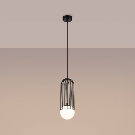 Lampa wisząca BRINA 1 czarna + 1x Żarówka LED G9 4000K Zimna 4,5W 460lm