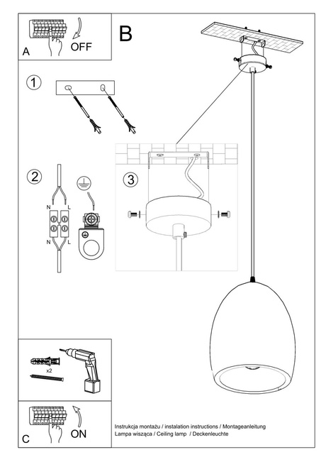 Lampa wisząca ceramiczna FLAWIUSZ biała + 1x Żarówka LED E27 3000K Ciepła 7,5W 620lm