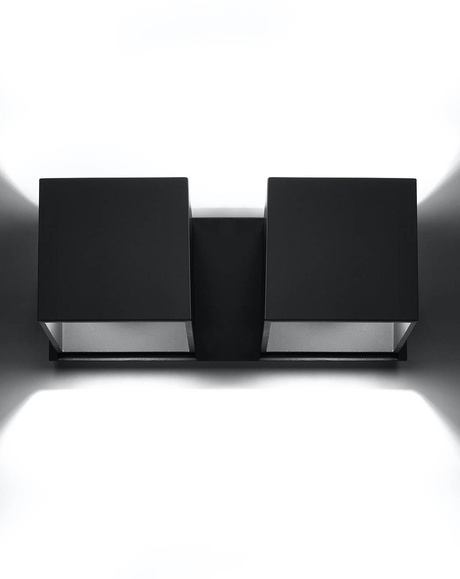 Kinkiet QUAD 2 czarny + 2x Żarówka LED G9 4000K Zimna 4,5W 530lm