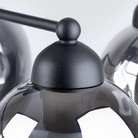 Żyrandol FILLAN 5 czarny + 5x Żarówka LED E27 4000K Zimna 7,5W 690lm