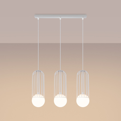 Lampa wisząca BRINA 3L biała + 3x Żarówka LED G9 4000K Zimna 4,5W 460lm