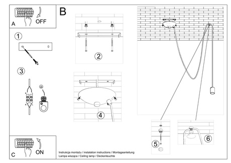 Lampa wisząca EDISON 1 LONG czarny + 1x Żarówka LED E27 4000K Zimna 7,5W 650lm