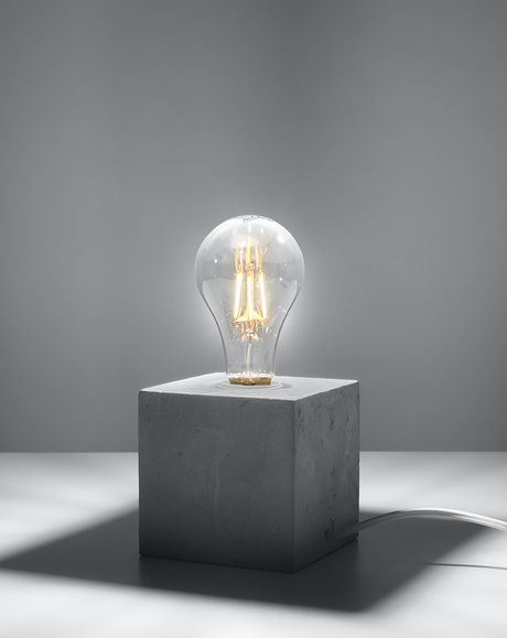 Lampa biurkowa ARIZ beton + 1x Żarówka LED E27 4000K Zimna 7,5W 650lm
