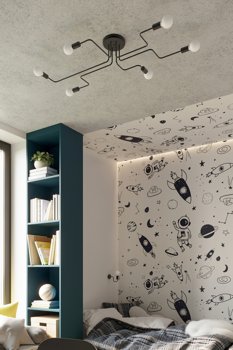 Kinkiet VECTOR czarny + 1X Żarówka LED E27 3000K 7W 760lm