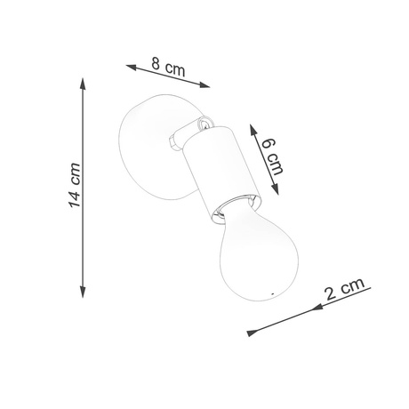 Kinkiet FORNES 1 czarny + 1x Żarówka LED E27 3000K Ciepła 7,5W 620lm