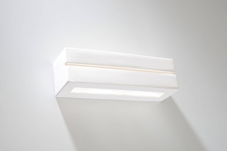 Kinkiet ceramiczny VEGA LINE biały + 1x Żarówka LED E27 3000K Ciepła 7,5W 620lm