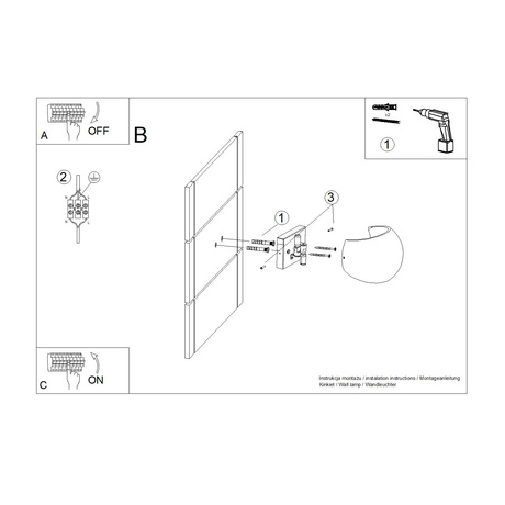Kinkiet GLOBE beton + 2x Żarówka LED G9 4000K Zimna 4,5W 460lm