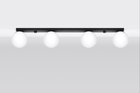 Plafon YOLI 4 czarny + 4x Żarówka LED G9 3000K Ciepła 4,5W 450lm