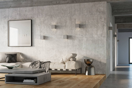 Kinkiet LEO beton + 1x Żarówka LED E27 4000K Zimna 7,5W 650lm