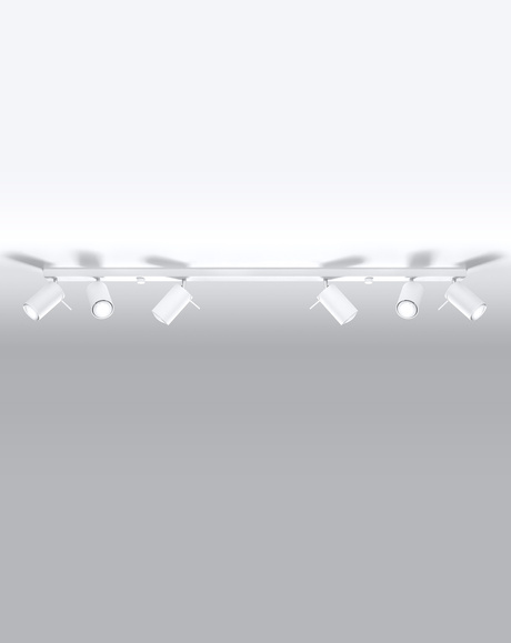 Plafon RING 6L biały + 6x Żarówka LED GU-10 3000K Ciepła 7W 620lm