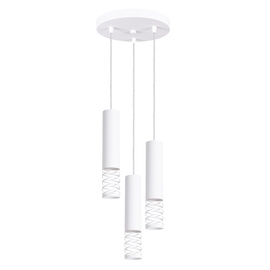 Lampa wisząca LAMI 3P biały + 3X Żarówka LED GU-10 3000K Ciepła 7W 510lm