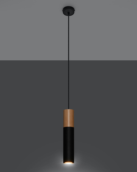 Lampa Wisząca PABLO 1 czarna + 1x Żarówka LED GU-10 4000K Zimna 7W 630lm