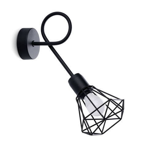 Kinkiet ARTEMIS 1S czarny + 1x Żarówka LED E14 3000K Ciepła 7,5W 620lm