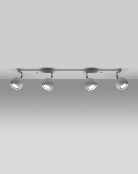 Plafon OCULARE 4L biały + 4x Żarówka LED GU-10 4000K Zimna 7W 630lm