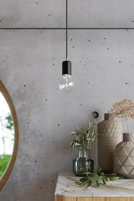 Lampa wisząca EDISON 7 czarny + 7x Żarówka LED E27 4000K Zimna 7,5W 650lm