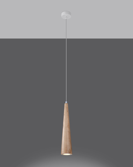 Lampa wisząca SULA 1 naturalne drewno + 1x Żarówka LED GU-10 4000K Zimna 7W 630lm