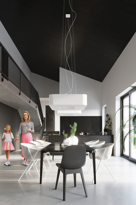 Żyrandol URANO 60 biały + 8x Żarówka LED E27 4000K Zimna 7,5W 650lm