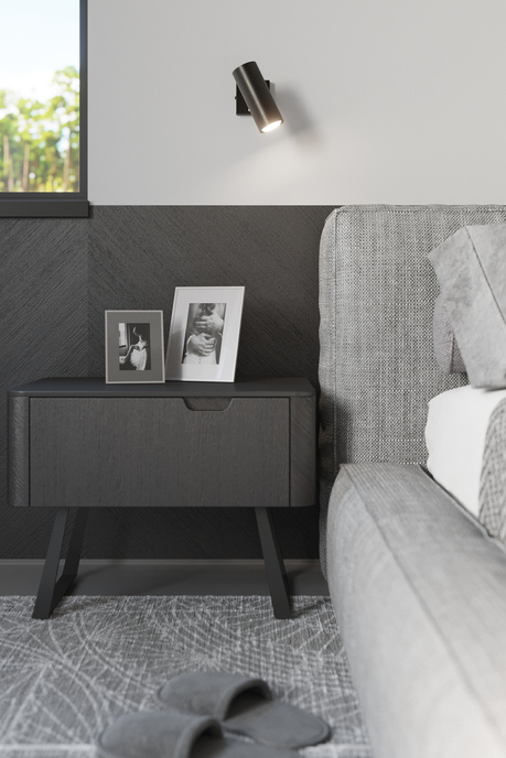 Plafon DIREZIONE 2 czarny + 2x Żarówka LED GU-10 4000K Zimna 7W 630lm