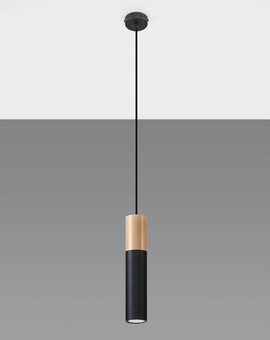 Lampa Wisząca PABLO 1 czarna + 1x Żarówka LED GU-10 4000K Zimna 7W 630lm