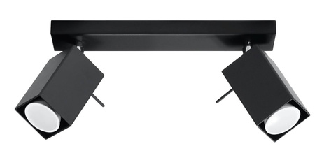 Plafon MERIDA 2 czarny + 2xŻarówka LED GU-10 3000K Ciepła 7W 620lm
