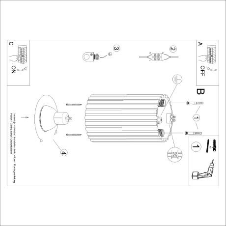 Plafon KARBON 10 czarny