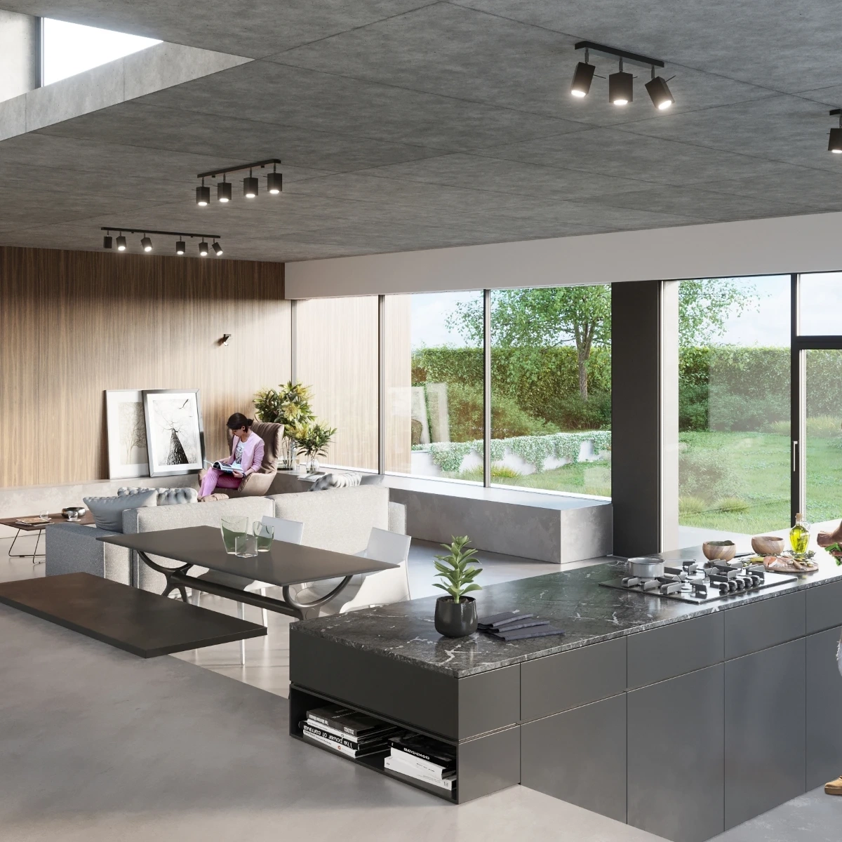 Plafon MERIDA 3 czarna