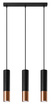 Lampa Wisząca LOOPEZ 3L czarny/miedź + 3x Żarówka LED GU-10 4000K Zimna 7W 630lm