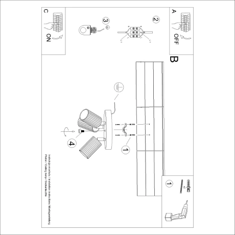 Plafon KARBON 3P beżowy