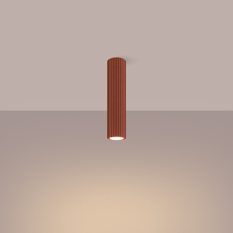 Plafon KARBON 30 ochra czerwona + 1x Żarówka LED GU-10 4000K Zimna 7W 530lm