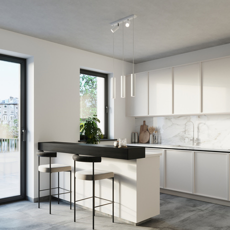 Lampa wisząca RING 3 biały + 5x Żarówka LED GU-10 3000K Ciepła 7W 620lm