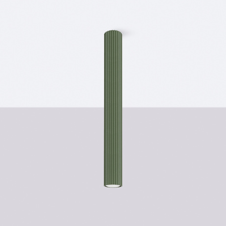 Plafon KARBON 60 zielony oliwkowy + 1x Żarówka LED GU-10 3000K Ciepła 7W 510lm