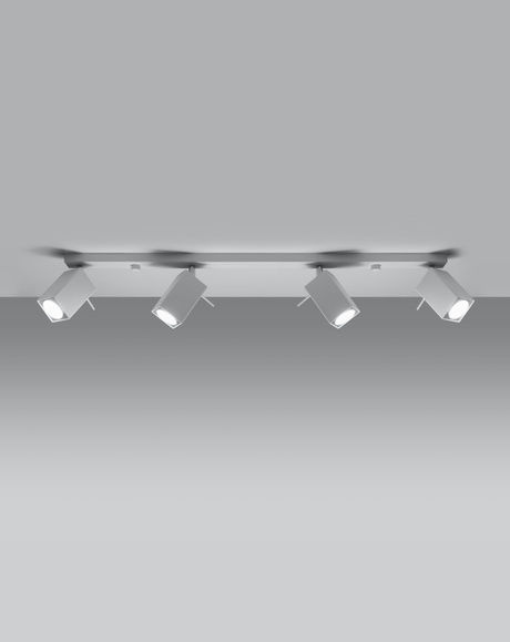 Plafon MERIDA 4L biały + 4xŻarówka LED GU-10 4000K Zimna 7W 630lm