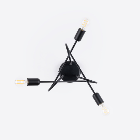 Żyrandol SUPEŁ 3 czarny = 3X Żarówka LED E27 3000K 7W 760lm