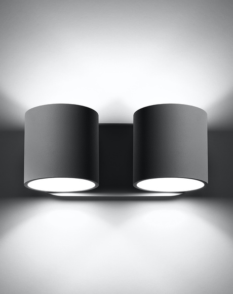 Kinkiet ORBIS 2 szary + 2x Żarówka LED G9 3000K Ciepła 4,5W 510lm