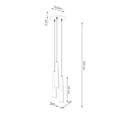 Lampa wisząca PRYSM 3P biała
