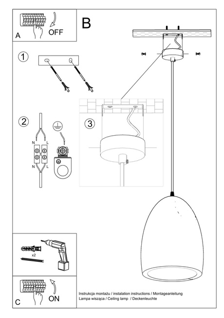 Lampa wisząca ceramiczna BUKANO biała+1x Żarówka LED E27 3000K Ciepła 7,5W 620lm